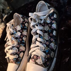CONVERSE HELLO KITTY SNEAKERS And HELLO KITTY PEZ DISPENSER